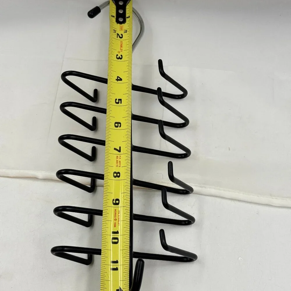 Tie Belt Scarf Rack Hanger Organizer Metal Rubber Coated for 12+ Ties + 1 Hook